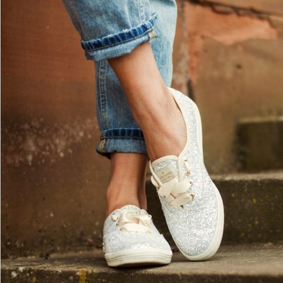 kate spade Shoes - Kate Spade x Keds Champion White Glitter Sneakers Size 7
